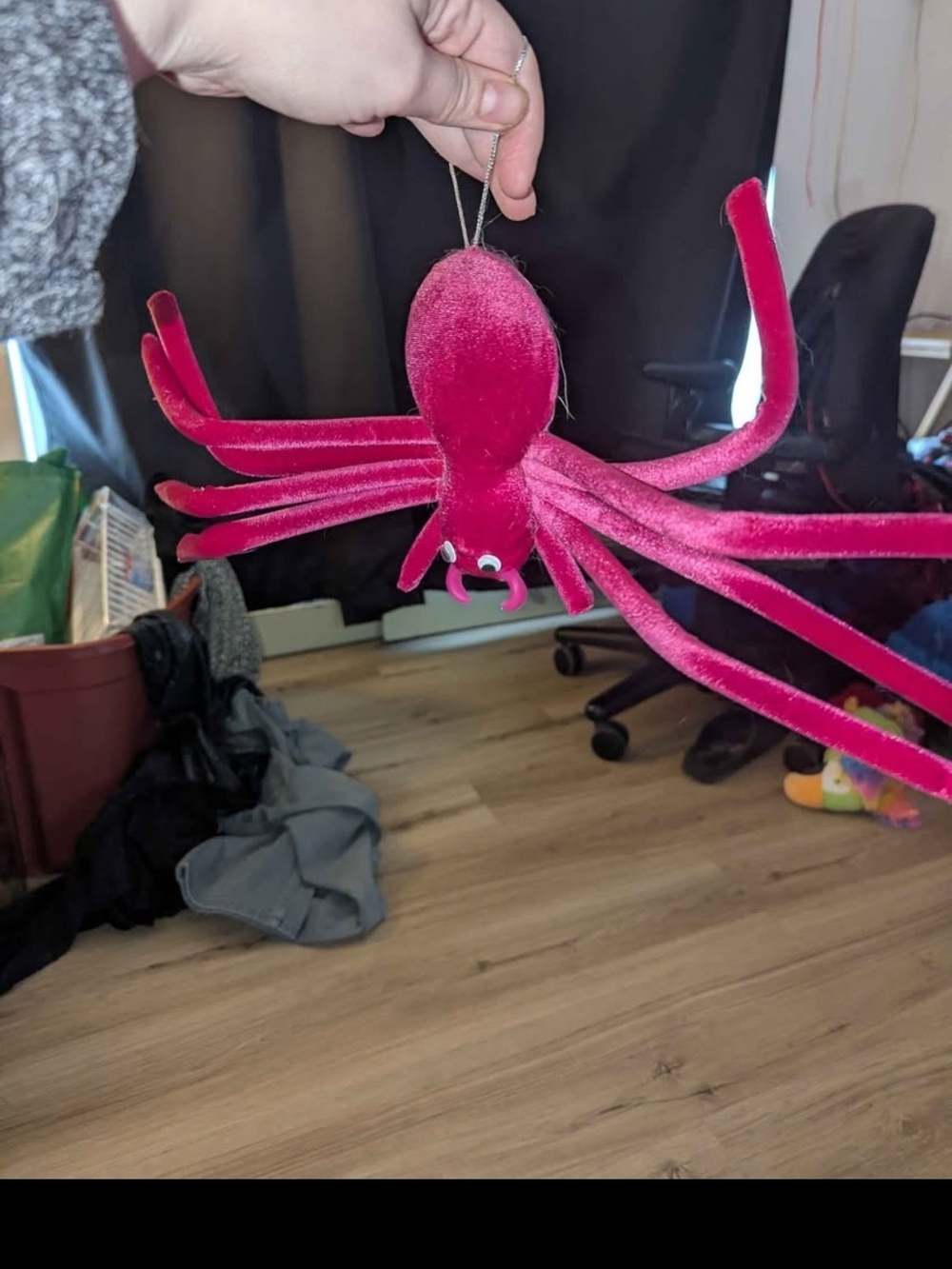 Plush Pink Spider Hanging Ornament